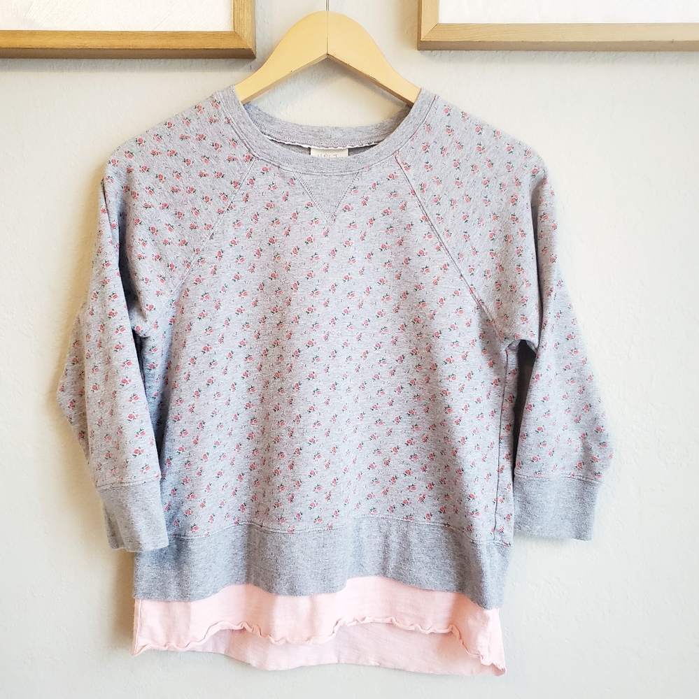 Matilda Jane Hello Comfy Layers Gray Floral sweatshirt- Women's Size Sma…